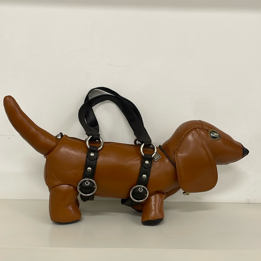 Dachshund handbag brown